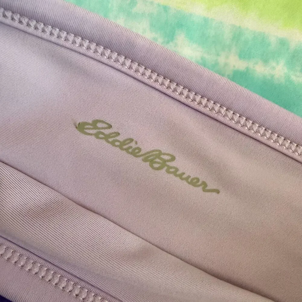 Eddie Bauer Girls 2 Piece Reversible Swimsuit Set Pastel Lilac Size Small (7/8)
